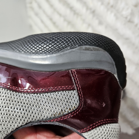 Prada Men's Colorblock Burgundy Shoes - Picture 10 of 15